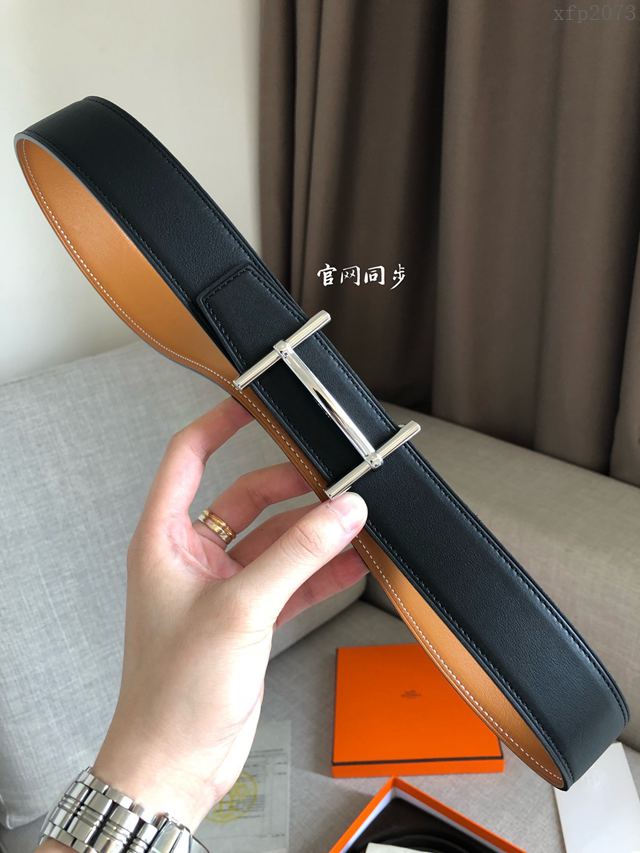 Hermes皮帶 官網同步 38MM 進口原版皮 愛馬仕雙面腰帶  xfp2073