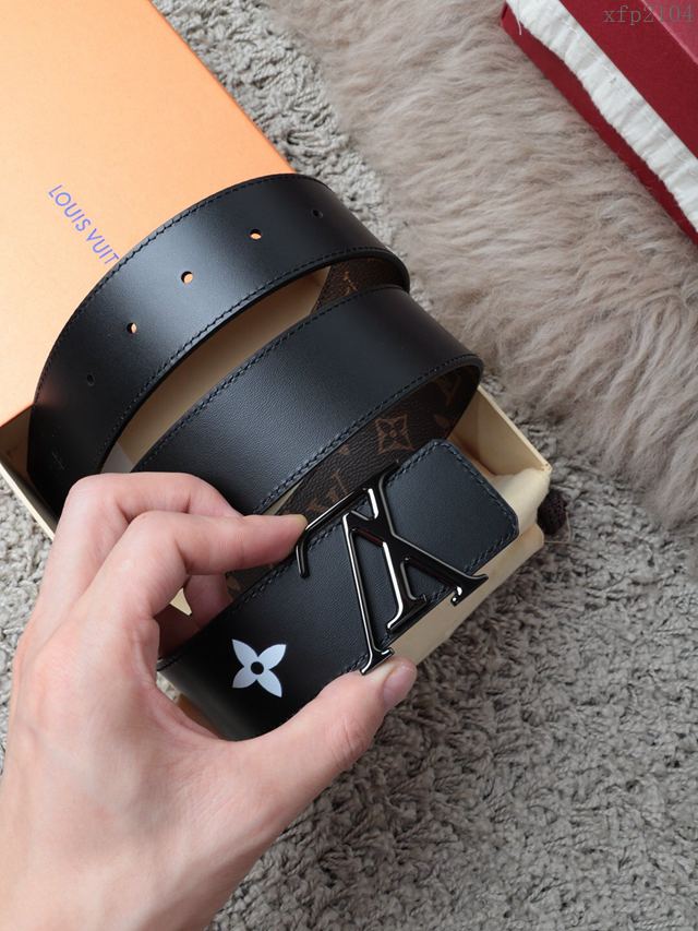 LV皮帶 經典 Damier帆布與Damier Infini牛皮 路易威登男士雙面腰帶  xfp2104