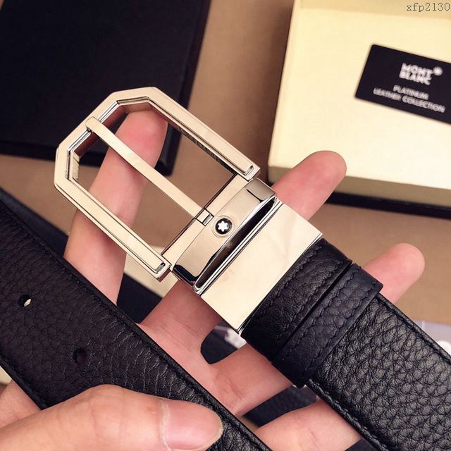 MONTBLANC皮帶 萬寶龍米蘭時裝周新款 專櫃原單 MONTBLANC男士牛皮腰帶  xfp2130