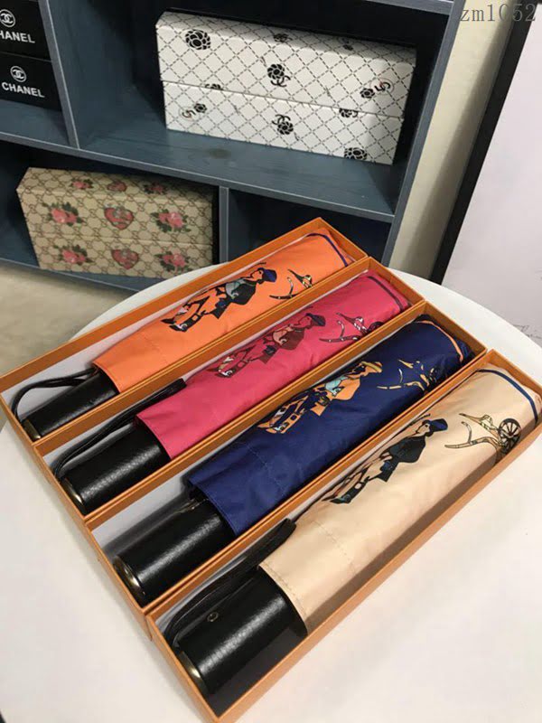 HERMES愛馬仕 年度最新 火爆單品 極品 H家自動傘 防曬隔熱 防紫外線  zm1052