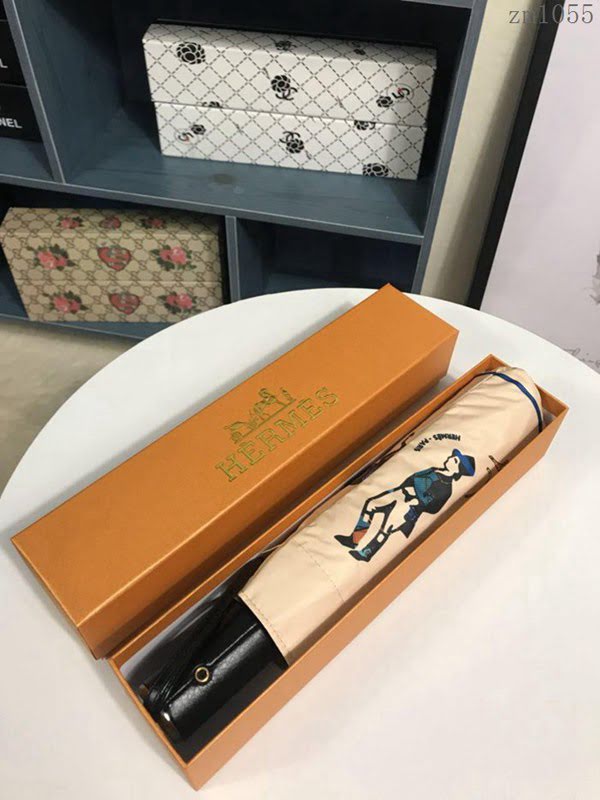 HERMES愛馬仕 年度最新 火爆單品 極品 H家自動傘 防曬隔熱 防紫外線  zm1055