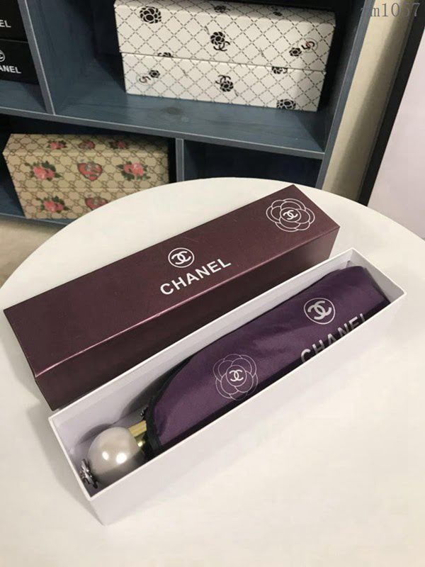 CHANEL香奈兒傘 火爆新款 山茶花搭配經典的香奈兒LOGO 珍珠球手柄 晴雨傘 防曬隔熱 防紫外線  zm1057