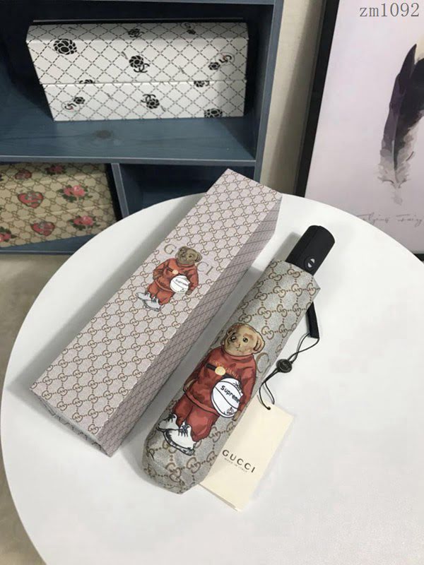 GUCCI古馳傘 小熊極品G家自動傘 古奇小熊圖案 防紫外線 防曬晴雨傘  zm1092