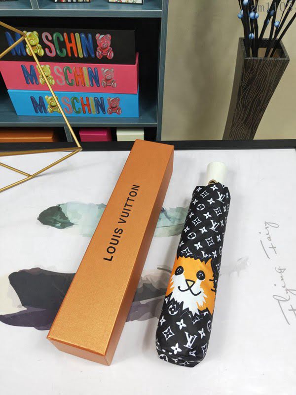 LV路易威登傘 超爆款 極品LV 2019火爆自動傘 貓咪 玫瑰花圖案 自動晴雨傘 防曬隔熱 防紫外線  zm1103