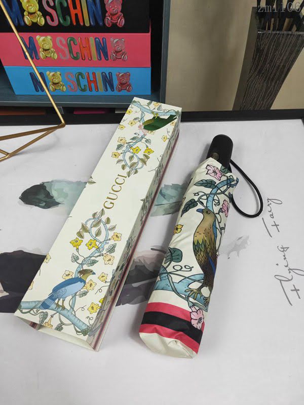 GUCCI古馳傘 專櫃夏季新款 全自動折疊晴雨傘 田園花卉圖案 全自動折疊晴雨傘 防曬隔熱 防紫外線  zm1106