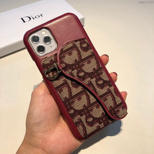 Dior手機套 迪奧布藝刺繡 可當支架 手機殼 半包插卡手機殼  mmk1020