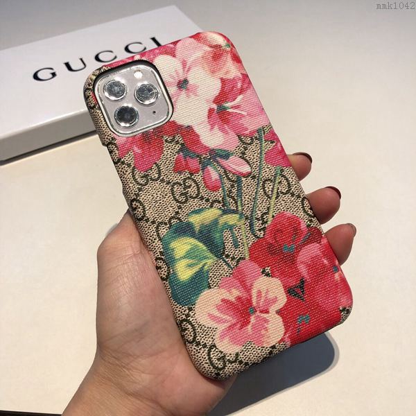 Gucci手機殼 Gucci手機套 熱賣款古馳GUCCI天竺葵手機殼 蘋果手機後套  mmk1042