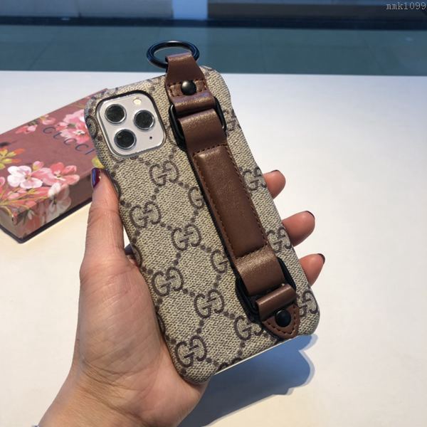 Gucci手機殼 Gucci手機套 Gucci壓花帶手腕三包軟殼 網紅同款手機殼  mmk1099