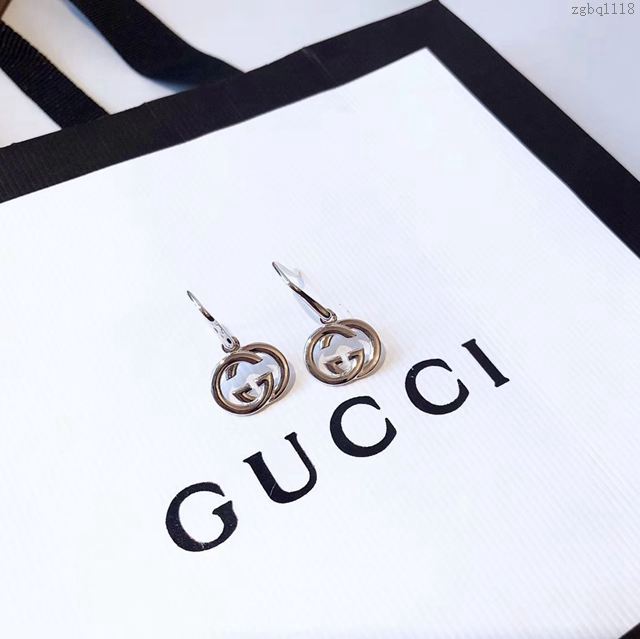 GUCCi飾品 古馳s925純銀耳環 Gucci經典雙G標誌耳鉤 耳釘  zgbq1118