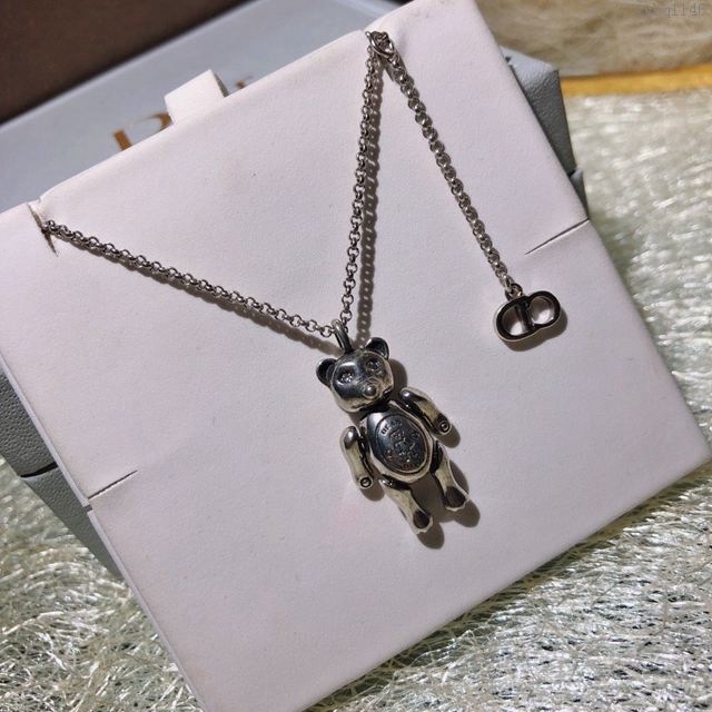 DIOR飾品 DIOR19年新款 迪奧泰迪熊水晶古銀時尚項鏈  zgbq1146