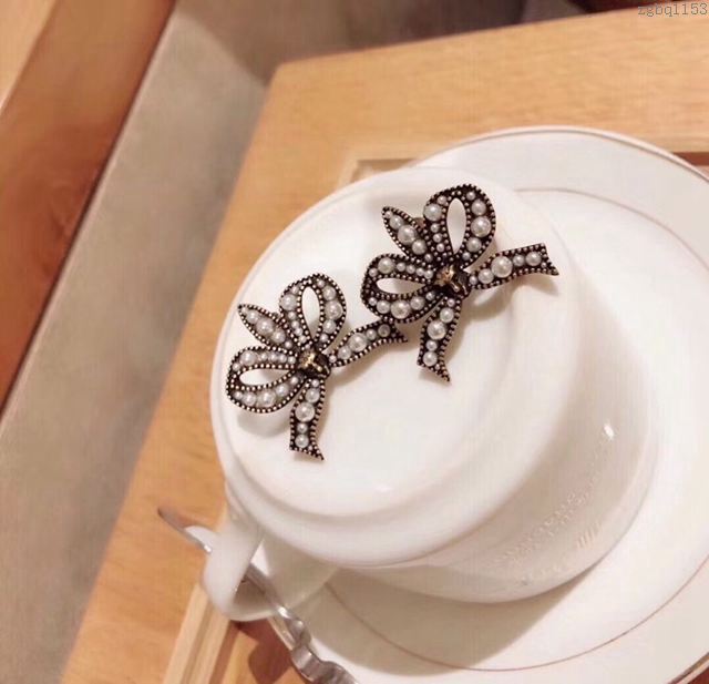GUCCi飾品 古馳復古款耳環 Gucci蝴蝶結復古耳釘  zgbq1153