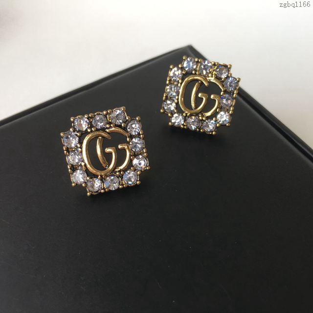 GUCCi飾品 古馳耳環 Gucci雙G耳釘 電鍍18K金  zgbq1166