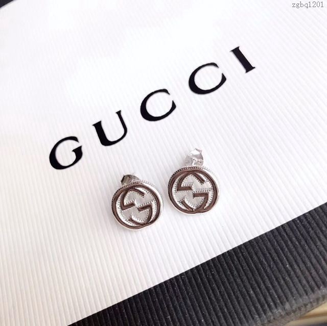 GUCCi飾品 古馳進口s925純銀 Gucci雙G圓耳釘  zgbq1201