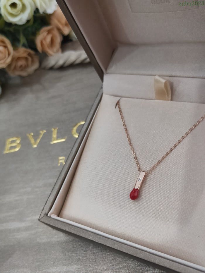 Bvlgari飾品 寶格麗925純銀新款 七夕限量款 寶格麗晶鑽微鑲愛情火柴項鏈  zgbq3023