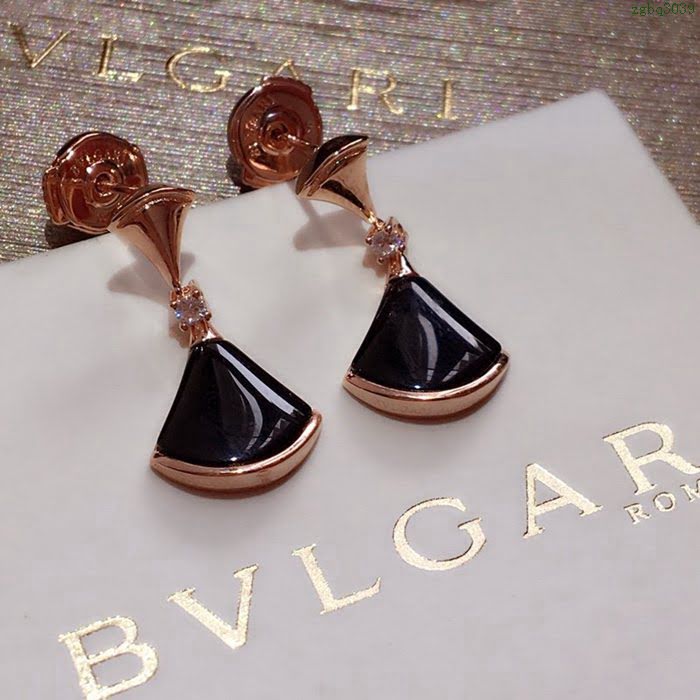 Bvlgari飾品 寶格麗扇形裙子耳釘 s925純銀寶格麗diva系列耳環  zgbq3039