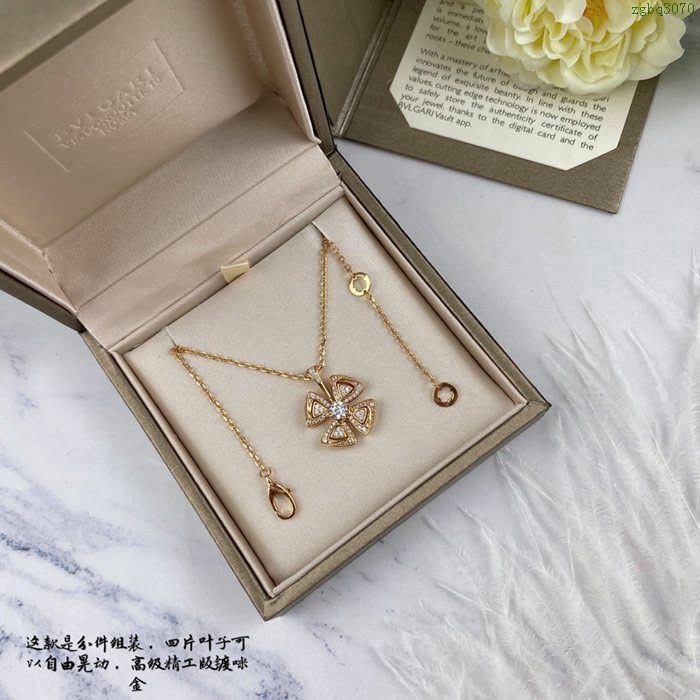 Bvlgari飾品 寶格麗新款925純銀項鏈 花瓣金色項鏈  zgbq3070