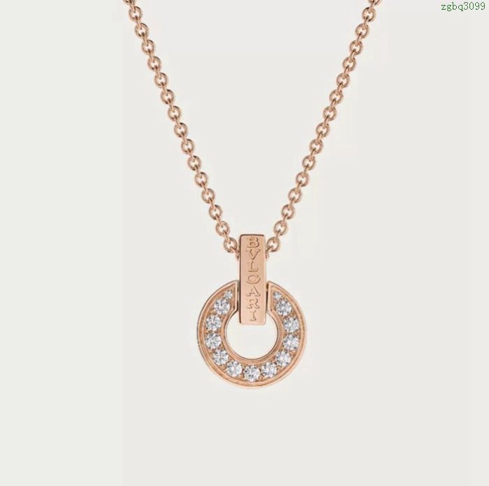 Bvlgari飾品 寶格麗新款925純銀滿鑽銅錢項鏈  zgbq3099