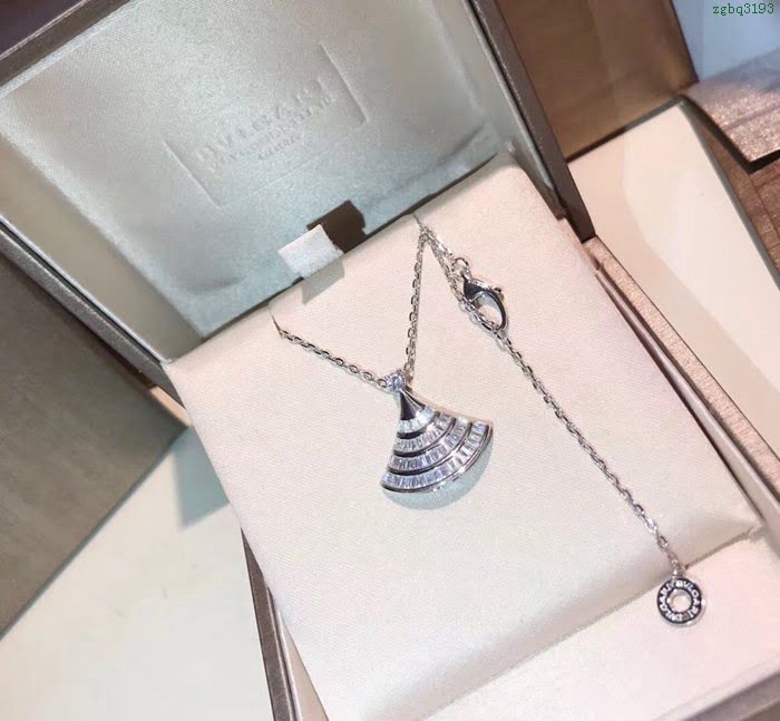 Bvlgari飾品 寶格麗diva系列 中號 四排鑽裙子項鏈 鉑金 玫瑰金  zgbq3193