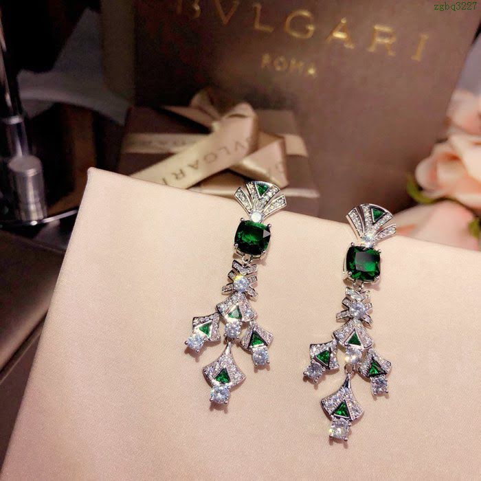 Bvlgari飾品 寶格麗彩鑽流蘇裙子鑲鑽耳環 耳釘  zgbq3227