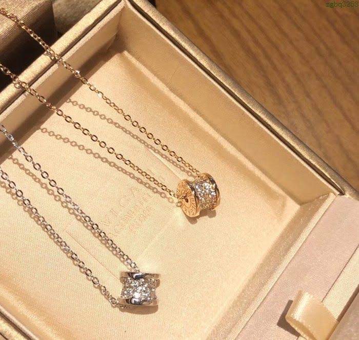 Bvlgari飾品 寶格麗富婆項鏈 寶格麗專櫃同步小號實心小蠻腰滿鑽  zgbq3253