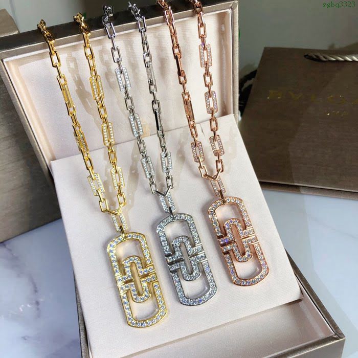 Bvlgari飾品 寶格麗新款圓迴紋針項鏈  zgbq3323
