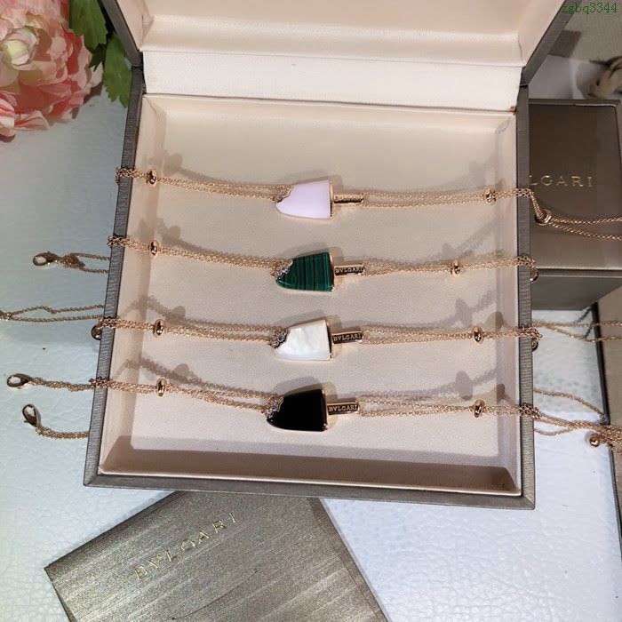 Bvlgari飾品 寶格麗雪糕項鏈 BVLGARI寶格麗最新霜淇淋項鏈 鑲嵌黑瑪瑙  zgbq3344