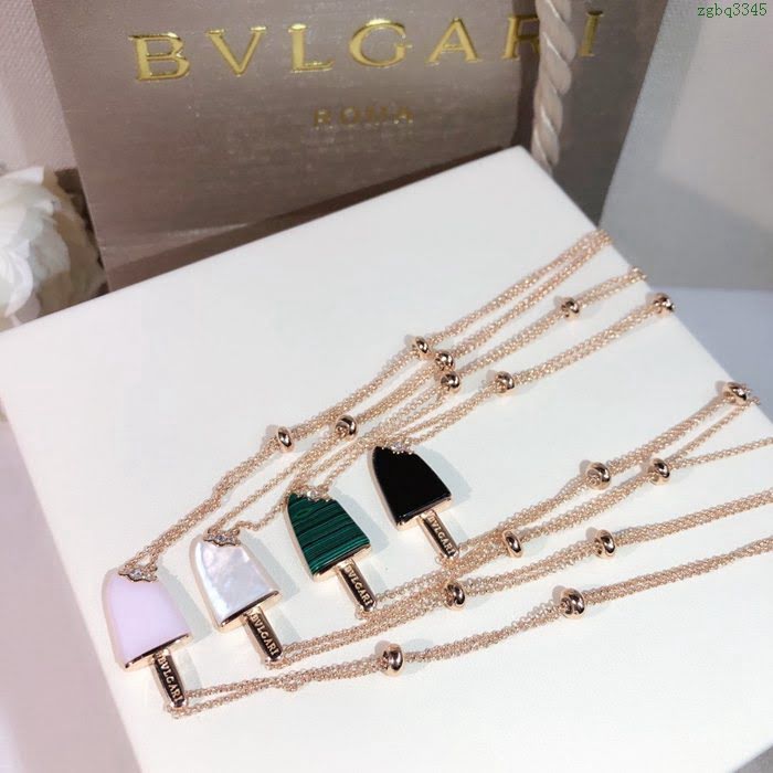Bvlgari飾品 寶格麗雪糕項鏈 BVLGARI寶格麗最新霜淇淋項鏈 鑲嵌黑瑪瑙  zgbq3345