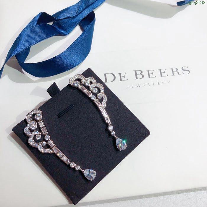 Bvlgari飾品 寶格麗DE BEERS新款氣質方鑽耳釘  zgbq3348