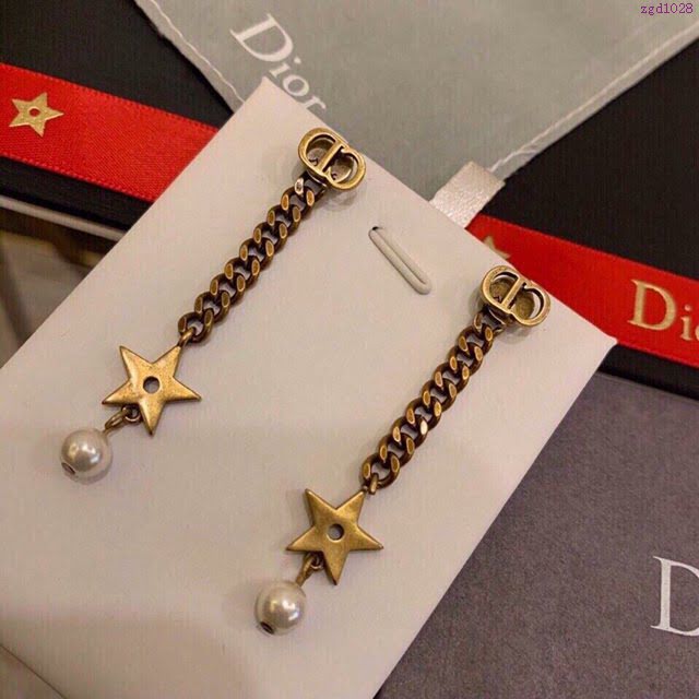 Dior飾品 迪奧經典熱銷款耳釘 Dior長款五角星耳環  zgd1028