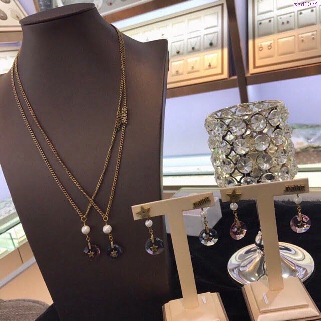 Dior飾品 迪奧經典熱銷款專櫃項鏈耳釘Dior  zgd1034