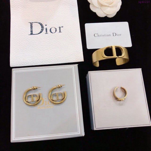 Dior飾品 迪奧經典熱銷款CD耳釘手鐲戒指  zgd1210