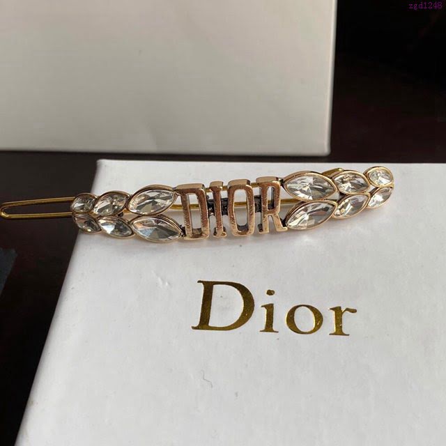 Dior飾品 迪奧經典熱銷款字母馬眼鑽jadior髮夾  zgd1248