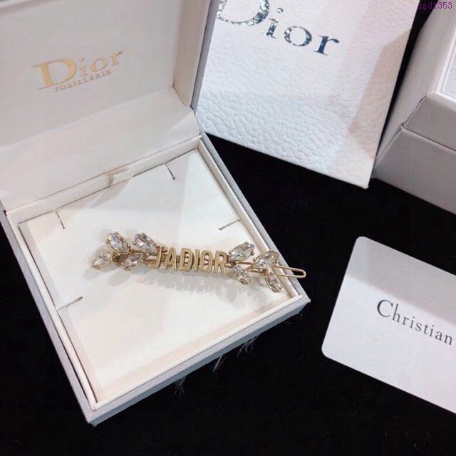 Dior飾品 迪奧經典熱銷款單邊耳釘 DIOR馬眼系列葉子鑽石元素髮夾  zgd1353