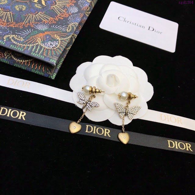 Dior飾品 迪奧經典熱銷款金色復古蝴蝶JADIOR耳釘耳環  zgd1384