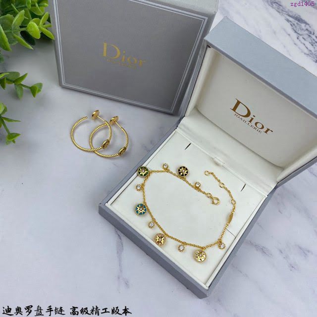 Dior飾品 迪奧經典熱銷款雜色羅盤手鏈雙面925銀 迪奧Dior八芒星手鏈  zgd1405