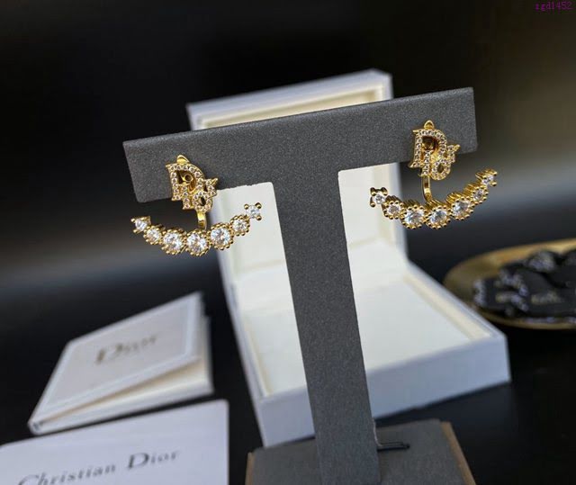 Dior飾品 迪奧經典熱銷款925純銀針迷你字母後戴式耳釘 Dior可兩戴耳環  zgd1452