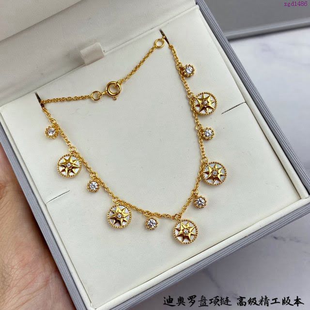 Dior飾品 迪奧經典熱銷款925雜色羅盤手鏈 雙面迪奧Dior八芒星手鏈  zgd1486