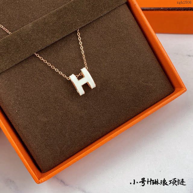 Hermes首飾品 愛馬仕H琺瑯項鏈 Hermes經典款女項鏈  zgh1508