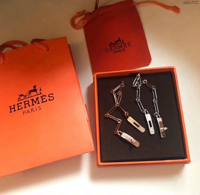 Hermes首飾品 愛馬仕高端定制頂級Ag925純銀女款手鏈 Hermes滿鑽Kelly手鏈  zgh1522