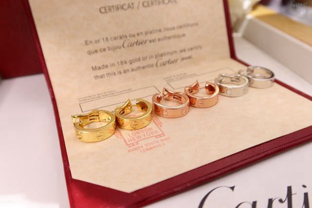 Cartier首飾 卡地亞love系列耳拍 925銀針 Cartier耳環  zgk1447