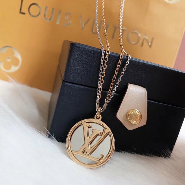 Louis Vuitton新款飾品 路易威登圓圈LV字母項鏈 LV雙色雙層毛衣鏈長鏈  zglv1964