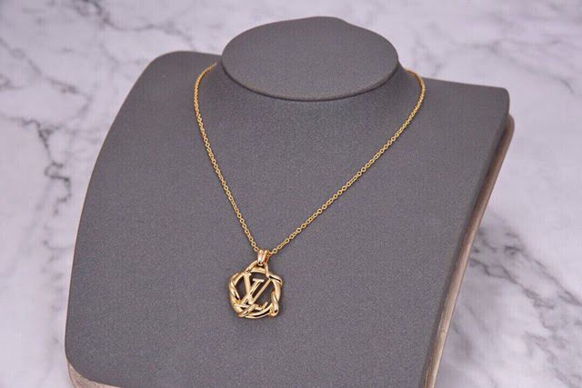 Louis Vuitton新款飾品 路易威登字母項鏈 LV圓形字母線條鎖骨鏈  zglv2215