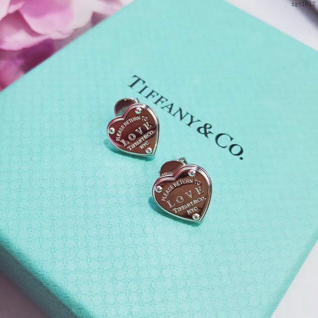 Tiffany純銀飾品 蒂芙尼女士專櫃爆款925純銀心形耳釘耳環  zgt1612