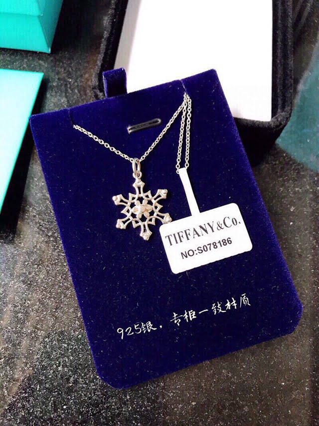 Tiffany純銀飾品 蒂芙尼女士專櫃爆款925聖誕雪花項鏈  zgt1614
