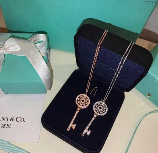 Tiffany純銀飾品 蒂芙尼女士專櫃爆款鑰匙經典太陽花大號長鏈款項鏈  zgt1714