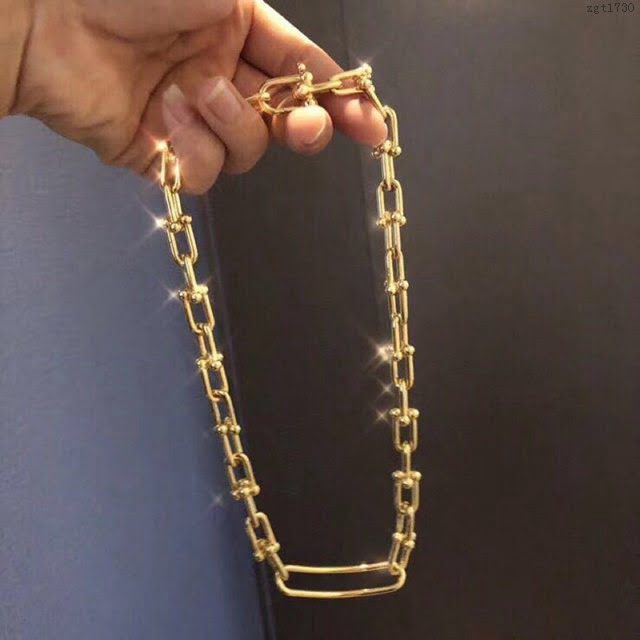 Tiffany飾品 蒂芙尼女士專櫃爆款鏈環關節U型手鏈項鏈 Tiffany純銀鎖骨鏈  zgt1730