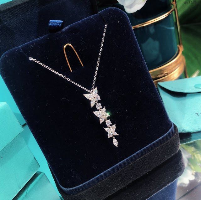 Tiffany飾品 蒂芙尼女士專櫃爆款Victoria八心八箭馬眼項鏈 Tiffany純銀鎖骨鏈  zgt1751