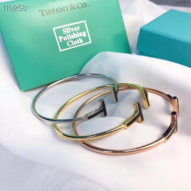 Tiffany飾品 蒂芙尼女士專櫃爆款黑油雙t手鐲  zgt1801