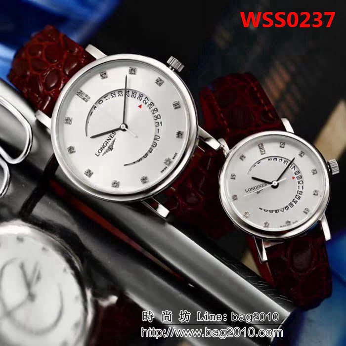 LONGINES浪琴 精鋼表殼石英機芯 情侶對表 WSS0237