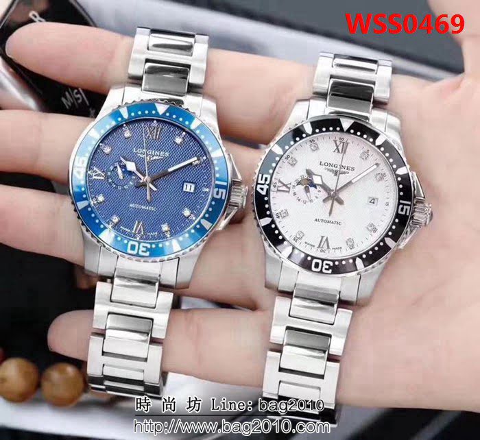 LONGINES浪琴 康卡斯潛水星辰月相系列 高端機械男表 WSS0469